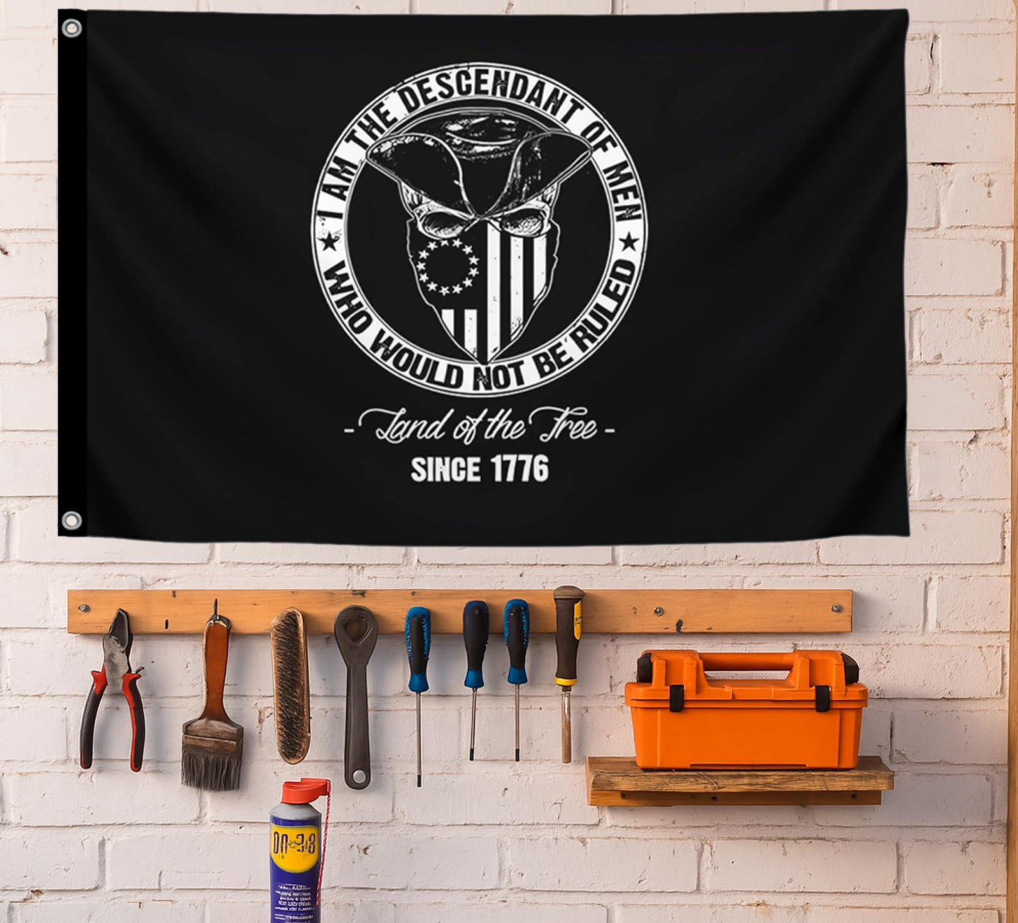 3x5 Ft Single Sided Polyester Flag with 2 Grommets - Proud American Infidel in God We Trust - American Banner for Outside - Political Flags Republican