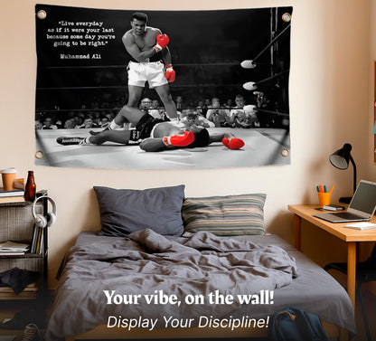 Male Ali Flag 3x5 with 4 Grommets - Indoor Polyester Single Sided Flags Boxing for Teens - Gym Sign Decor Inspiration - Muhammad Motiv Wall Art Home