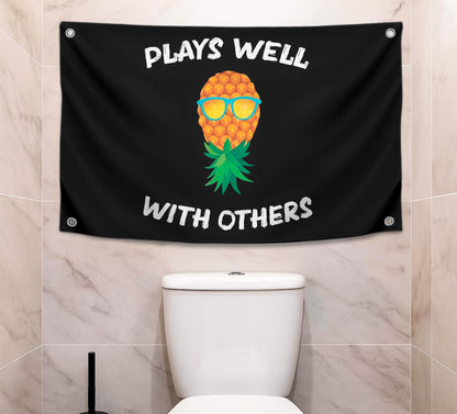 3x5 Pineapple Garden Polyester Flag with 4 Brass Grommets - Pineapple Street and Inspirational Wall Decor - Matches well with Other Pineapples Flags