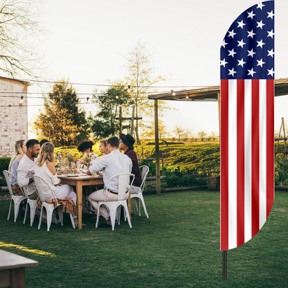 12x2.5 Ft American USA Feather Polyester Flag - Single Sided Stars Stripes Feather Tapestry 4th of July or Independence Day - American Banners Stars