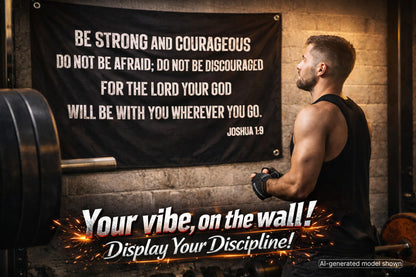 3x5 ft Be Strong and Courageous Joshua 1:9 Flag – Christian Wall Banner