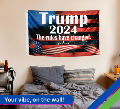 3x5 Ft 2024 Polyester Flag Take America Back - Large American President Republican Banner with 2 Grommets - Donald Room Single Sided Flags