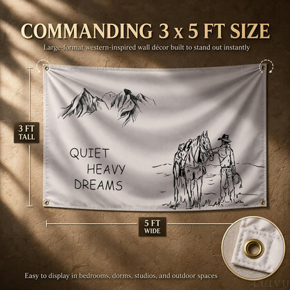 3x5 ft Quiet Heavy Dreams Flag – Music Wall Banner for Dorm & Bedroom