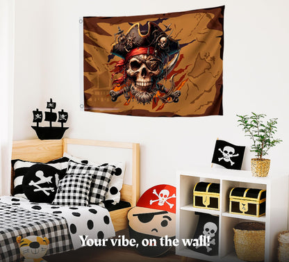 3x5 Feet Pirate Skull Flag with Two Brass Grommets - Pirat Flags Skull and Crossbones for Garden Yard Lawn Patio House - Yard Porch Patio Banner Flags