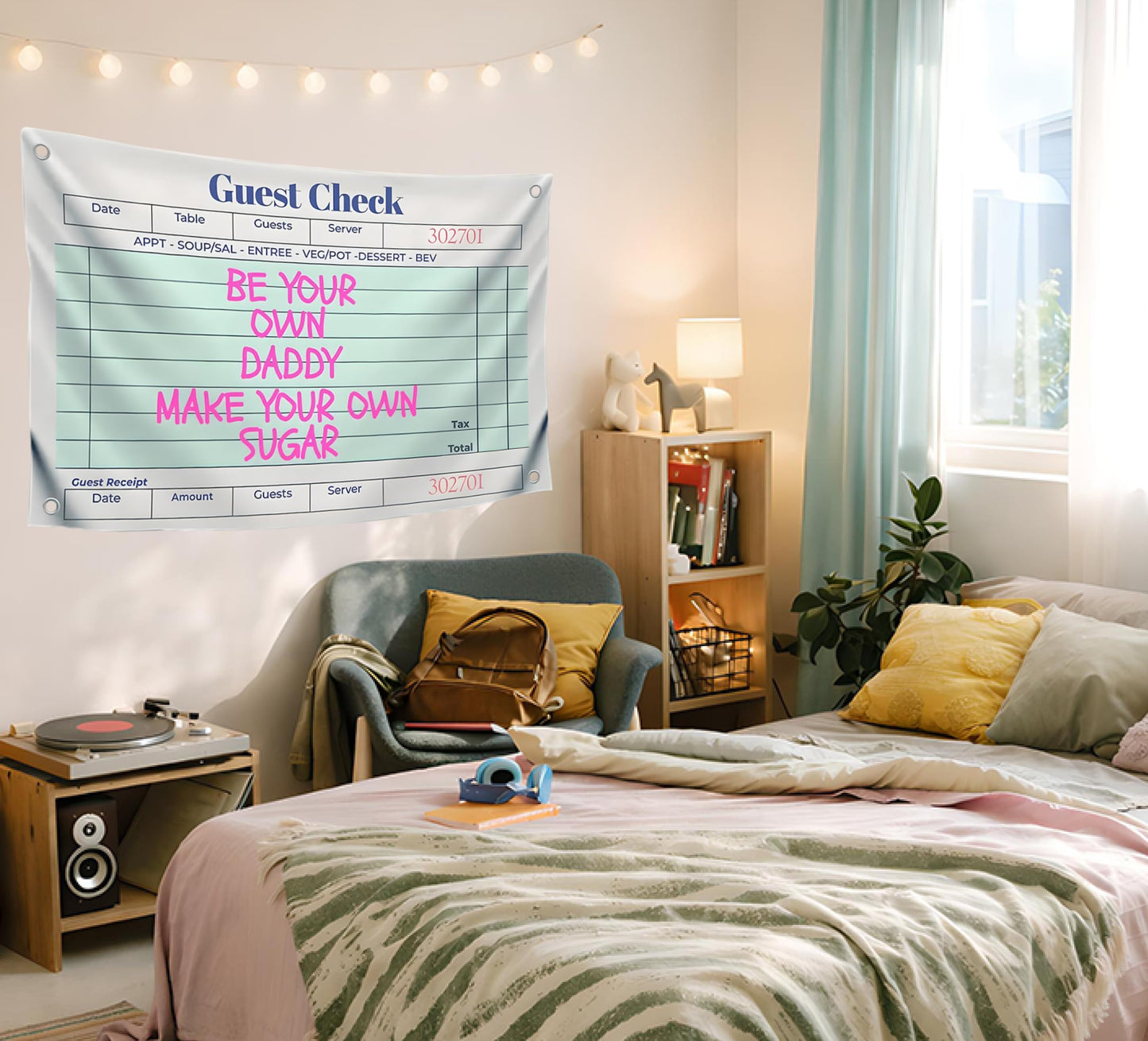 3x5 Ft Funny Quotes Wall Polyester Flags Be Your Own Daddy Make Your Own Sugar with Four Brass Grommets - Motivation Pink Funny Sayings Banner
