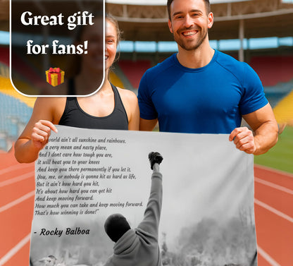 3x5 Ft Rocky Motivational Inspirational Single Sided Polyester Flag with Four Brass Grommets - Wall Hanging Tapestry Bodybuilding