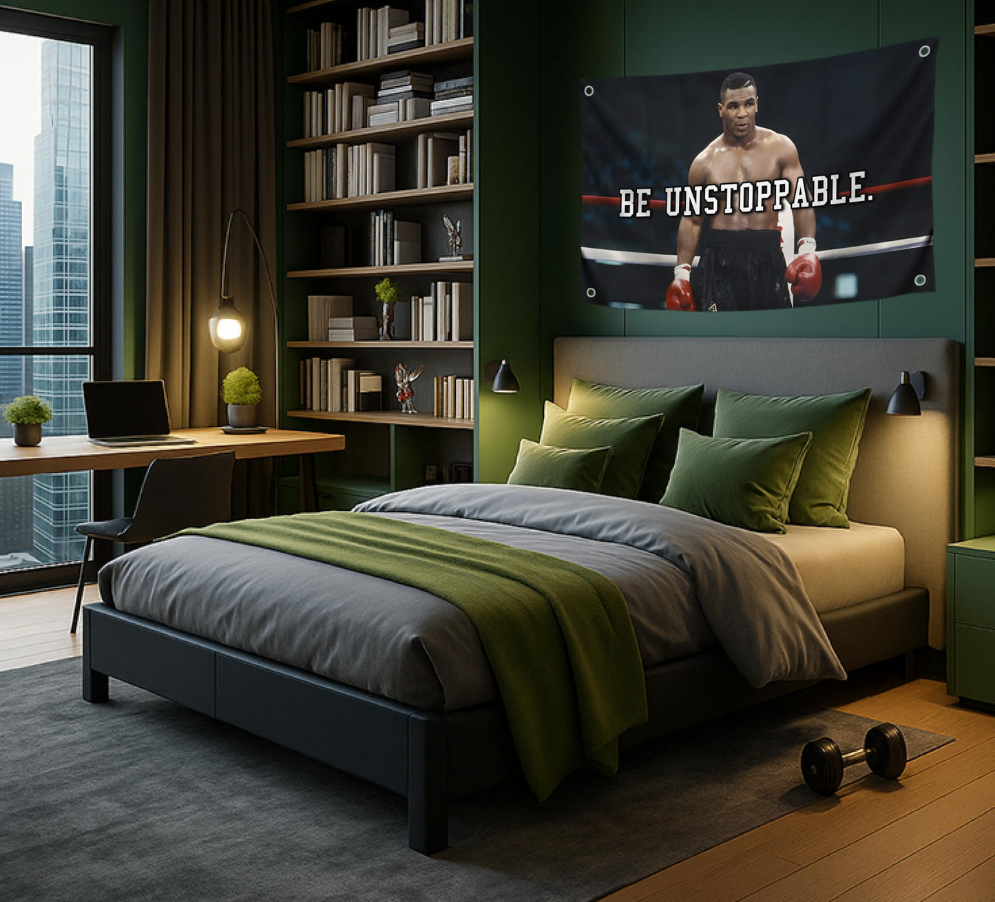 Set 4X Motiv Sports and Quote Polyester Flags 3x5 Ft with 4 and 2 Grommets - Muhammad Motivational Workout Single Sided Banner