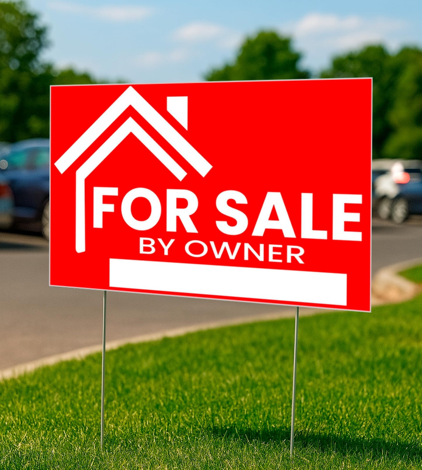 3X For Sale By Owner Yard Sign 12x16 Double Sided Yard Plastic Signs with H Stakes - Perfect for Home Owners Real Estate Directional Signs