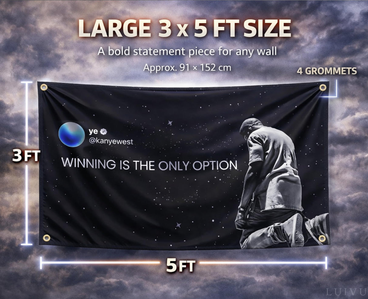 3x5 ft Winning Is The Only Option Motivational Flag – Wall Banner for Office, Gym & Dorm
