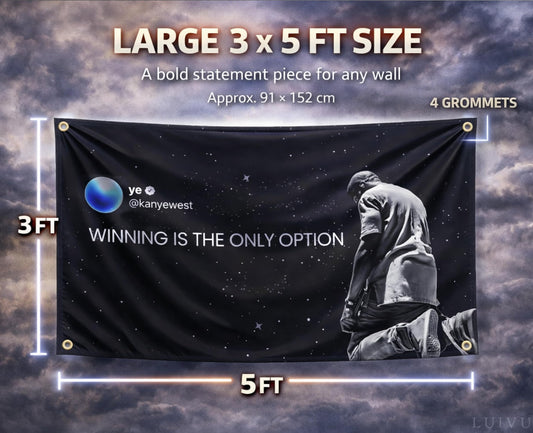 3x5 ft Winning Is The Only Option Motivational Flag – Wall Banner for Office, Gym & Dorm