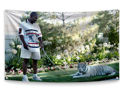 3x5 ft Tyson with Pet Tiger Flag – Funny Boxing Man Cave & Dorm Wall Banner