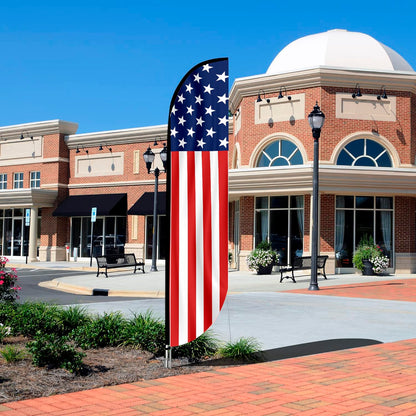 12x2.5 Ft American USA Feather Polyester Flag - Single Sided Stars Stripes Feather Tapestry 4th of July or Independence Day - American Banners Stars