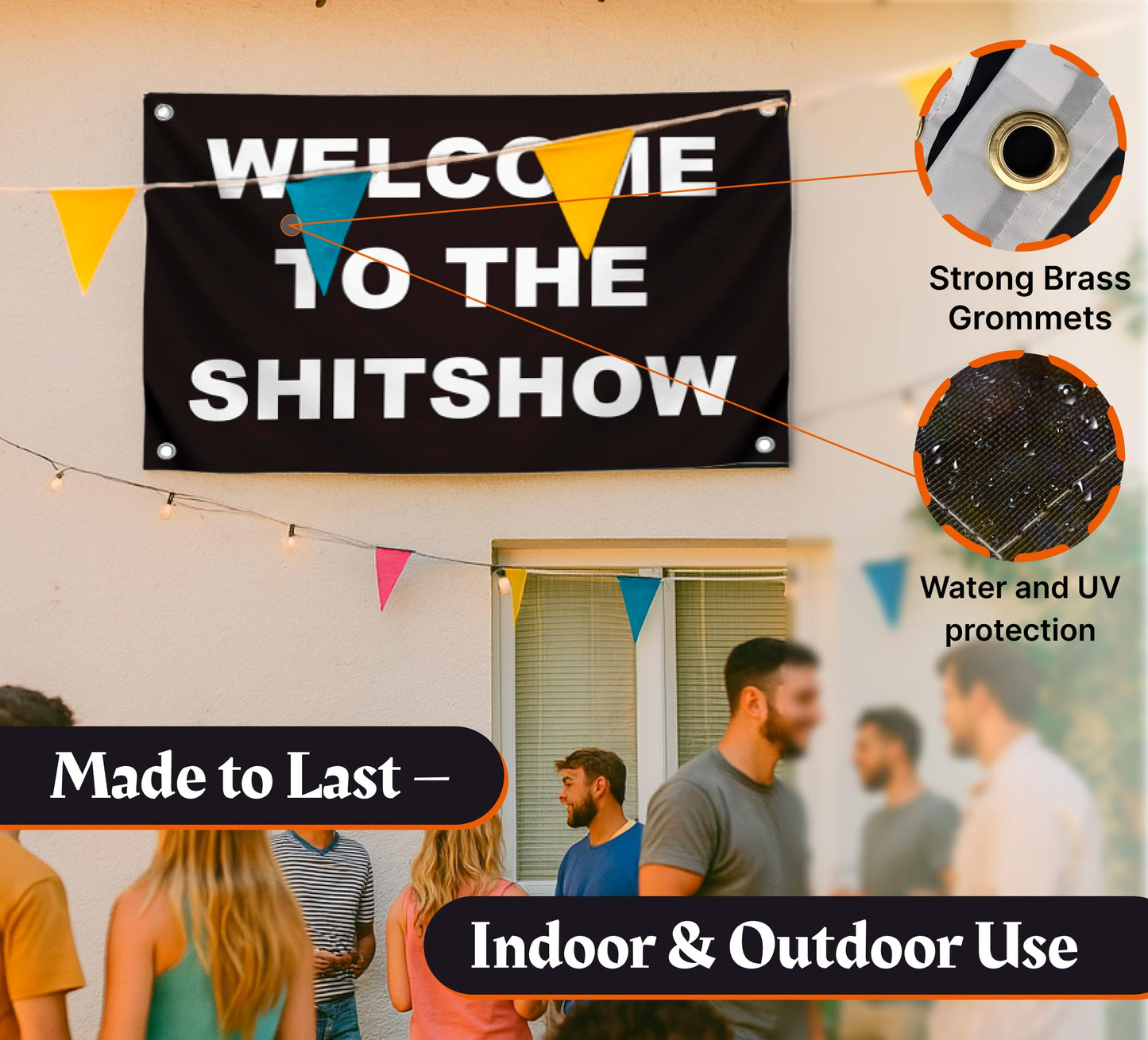 3x5 Ft Welcome To The Shitshow - Polyester Flag with 4 Grommets Flags for Room Guys Teen Boys Girls - Man Cave Single Sided Funny Cool Wall Banners