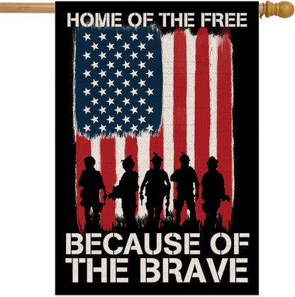 28x40 Inch Double Sided Summer Garden Flag - Memorial Day Yard Flag - Seasonal Large Outdoor Garden Flags of Burlap - Veteran USA flag 4th of July