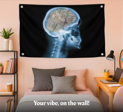 3x5 Feet Polyester Flag Billionaire Lifestyle with Four Brass Grommets - Funny Banner with Money Instead of Brains.Tapestry Men Outdoor or Indoor Flag