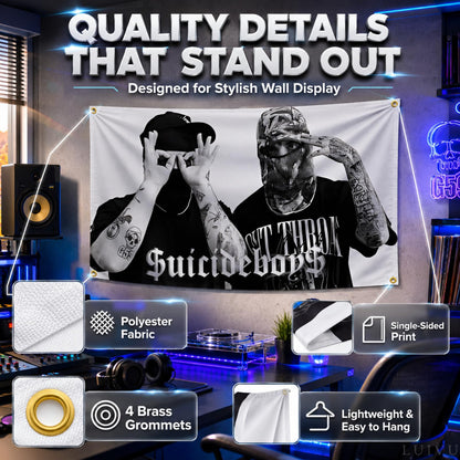 3x5 ft Suicide Music Boys Flag – Bedroom & Dorm Wall Banner