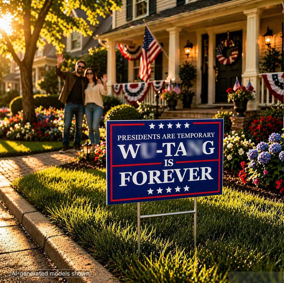 12x17.95 in Presidents Are Temporary Yard Sign – Double-Sided Patriotic Lawn Sign with Metal Stakes