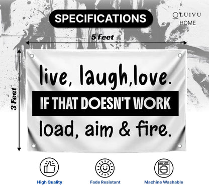 3x5 Feet Meme Flag with Quote "If That Doesn't Work" with Four Brass Grommets - Single Sided College Dorm Posters for Guys Decoration