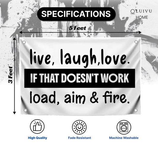 3x5 Feet Meme Flag with Quote "If That Doesn't Work" with Four Brass Grommets - Single Sided College Dorm Posters for Guys Decoration