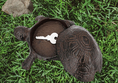 ULVEOL Top Brass Turtle Key Hider Figurine - Cast Iron Garden Statue with Secret Compartment for Used Indoor and Outdoor