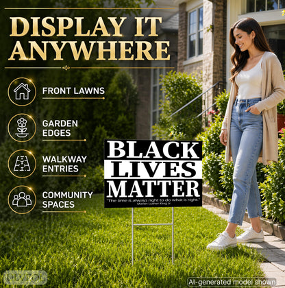 12x18 in Black Lives Matter In This House We Believe Yard Sign – Double-Sided with Stake