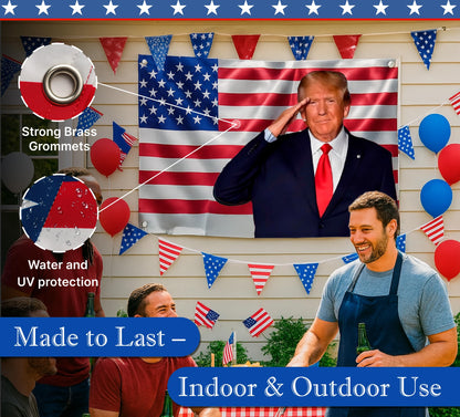 3'x5’ Trump 2024 Flag with 4 Brass Grommets - Large American President Republican Banner - Political Campaign Home Banner - Keep America Great