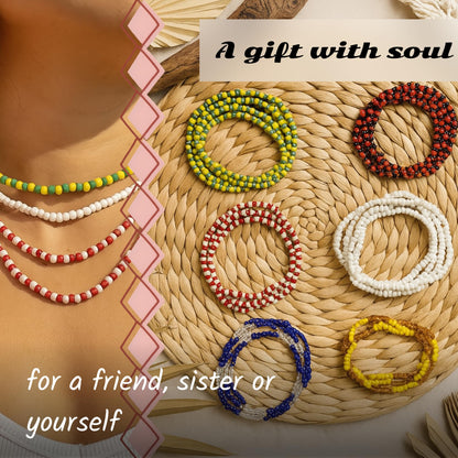 ULVEOL Set of 6 Collares De Santeria - Obatala, Shango, Elegua, Oshun, Yemaya, Orula Ifa - Six Santeria Beaded Necklaces Elekes