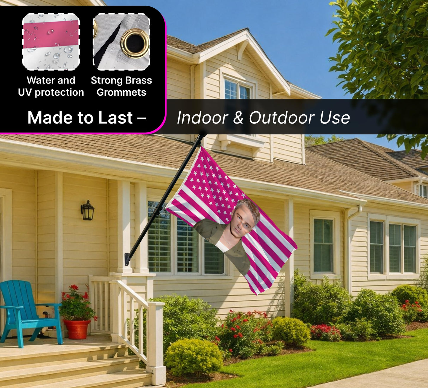 3x5 Ft Drew Flag Single Sided Music Starkey with 2 Grommets - American Music 2024 Polyester Flags - Funny House Cool Tapestry for Garden Yard Party