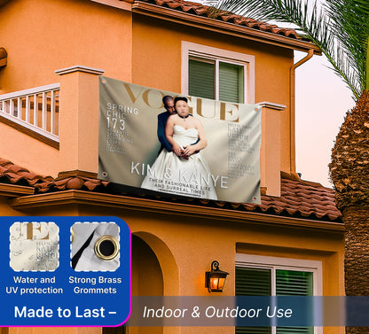 3x5 Ft Kim and Rapper Cover Polyester Single Sided Flags with 4 Brass Grommets - Cool Bedroom Living Room Wall Decorations