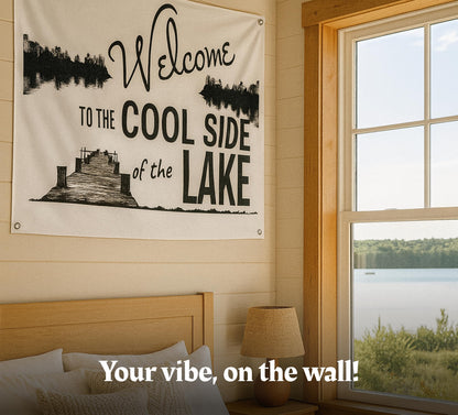 3x5 Feet Welcome to The Lake Polyester Flag with 4 Brass Grommets - Decorations House or Home Wall Flags for Indoor/Outdoor.Welcome Lake Funny Posters