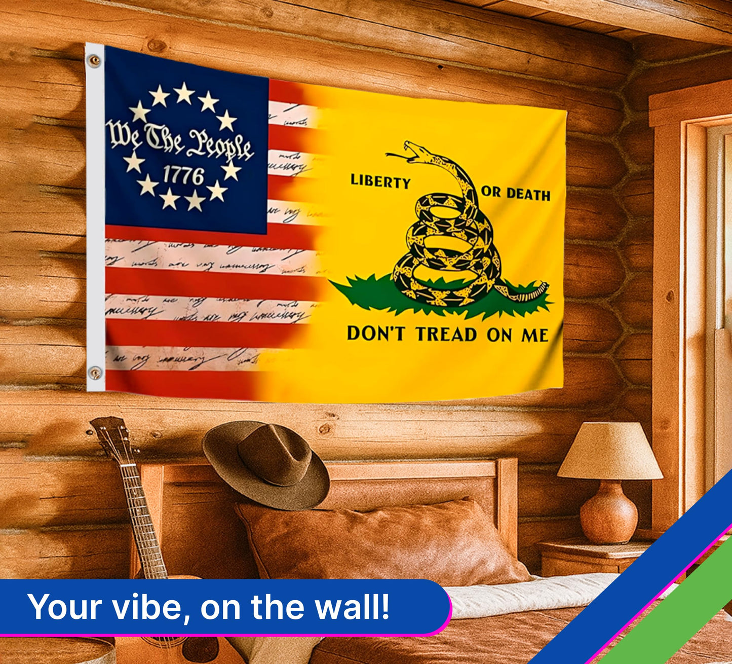 3x5 Ft Dont Tread on Me Flag - We The People 1776 American Single Sided Flags with 2 Grommets for Outside/Inside - House Yard Holiday Decor Banner