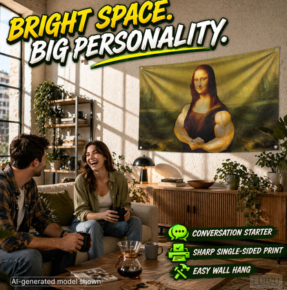3x5 ft Funny Mona Lisa Meme Flag – Dorm & Man Cave Wall Banner