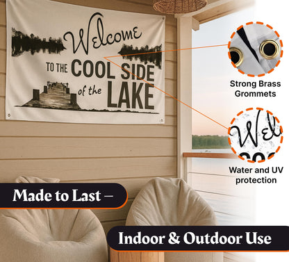 3x5 Feet Welcome to The Lake Polyester Flag with 4 Brass Grommets - Decorations House or Home Wall Flags for Indoor/Outdoor.Welcome Lake Funny Posters