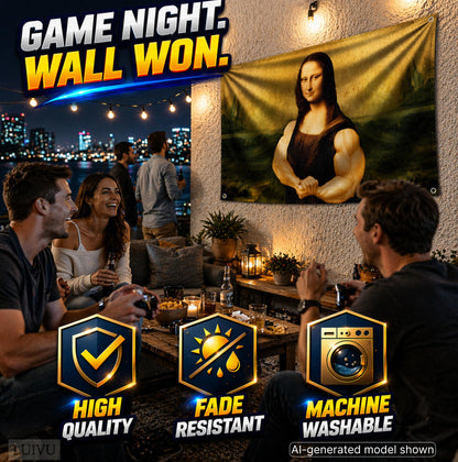 3x5 ft Funny Mona Lisa Meme Flag – Dorm & Man Cave Wall Banner