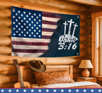 3x5 Ft American Flags Polyester with Two Brass Grommets - Faith Over Fear House Yard Decor Banner. Easter Outdoor or Indoor Flag. Flag for 4th of July
