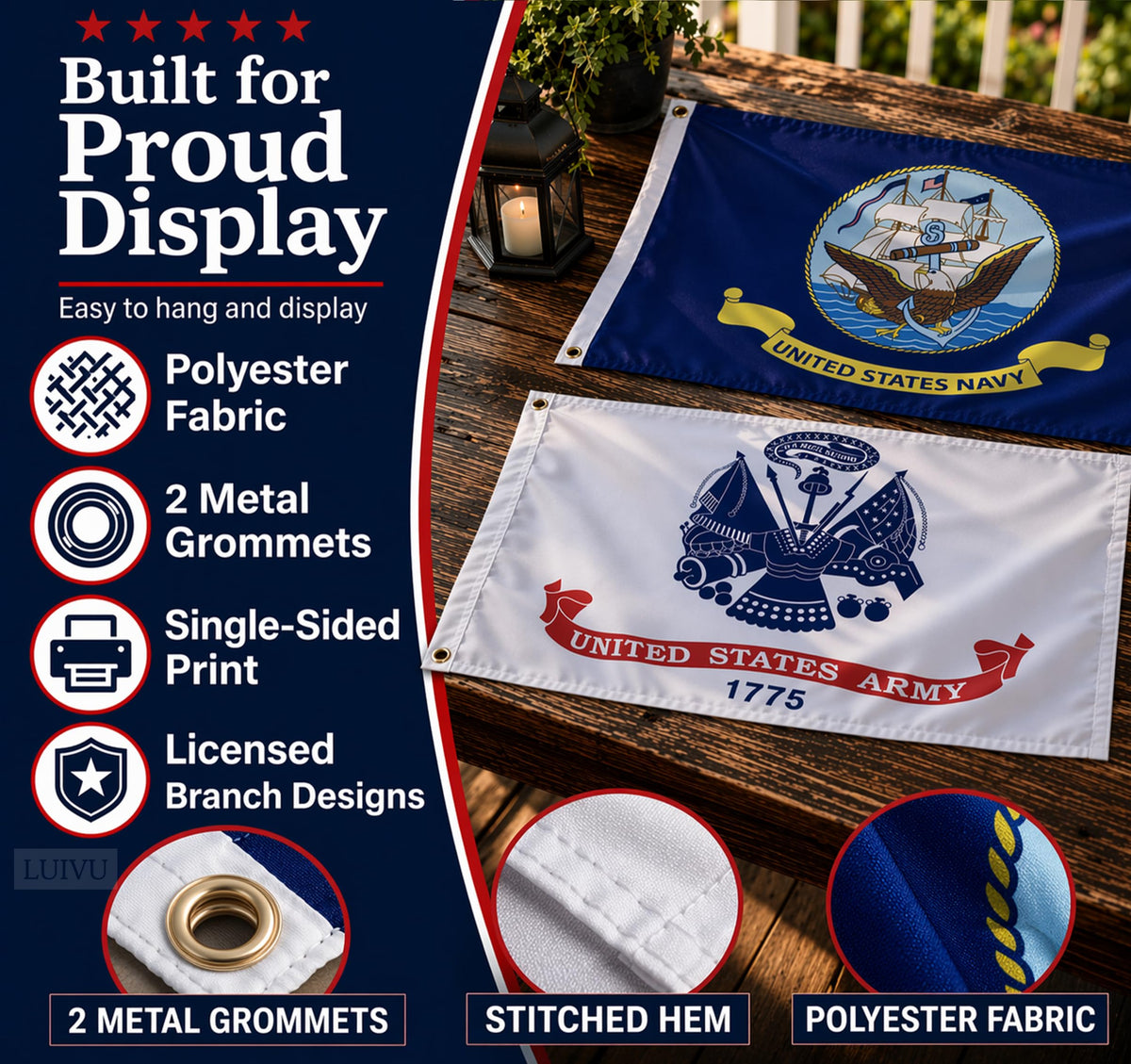 2x3 ft US Military Branches Flag Set of 5 – Includes Space Force