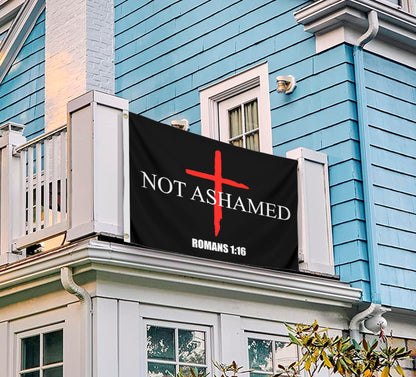 3x5 Ft Not Ashamed Romans Flag with 2 Brass Grommets - Bedrooms Wall Decor. Funny College Dorm Polyester Flags for Girls. Cool Girl Single Sided Flags