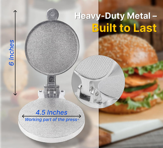 Burger Bacon Press for Non-Stick Pan - Food Presser Gifts for Men - Meat Smasher Tool Hamburger Patty Maker