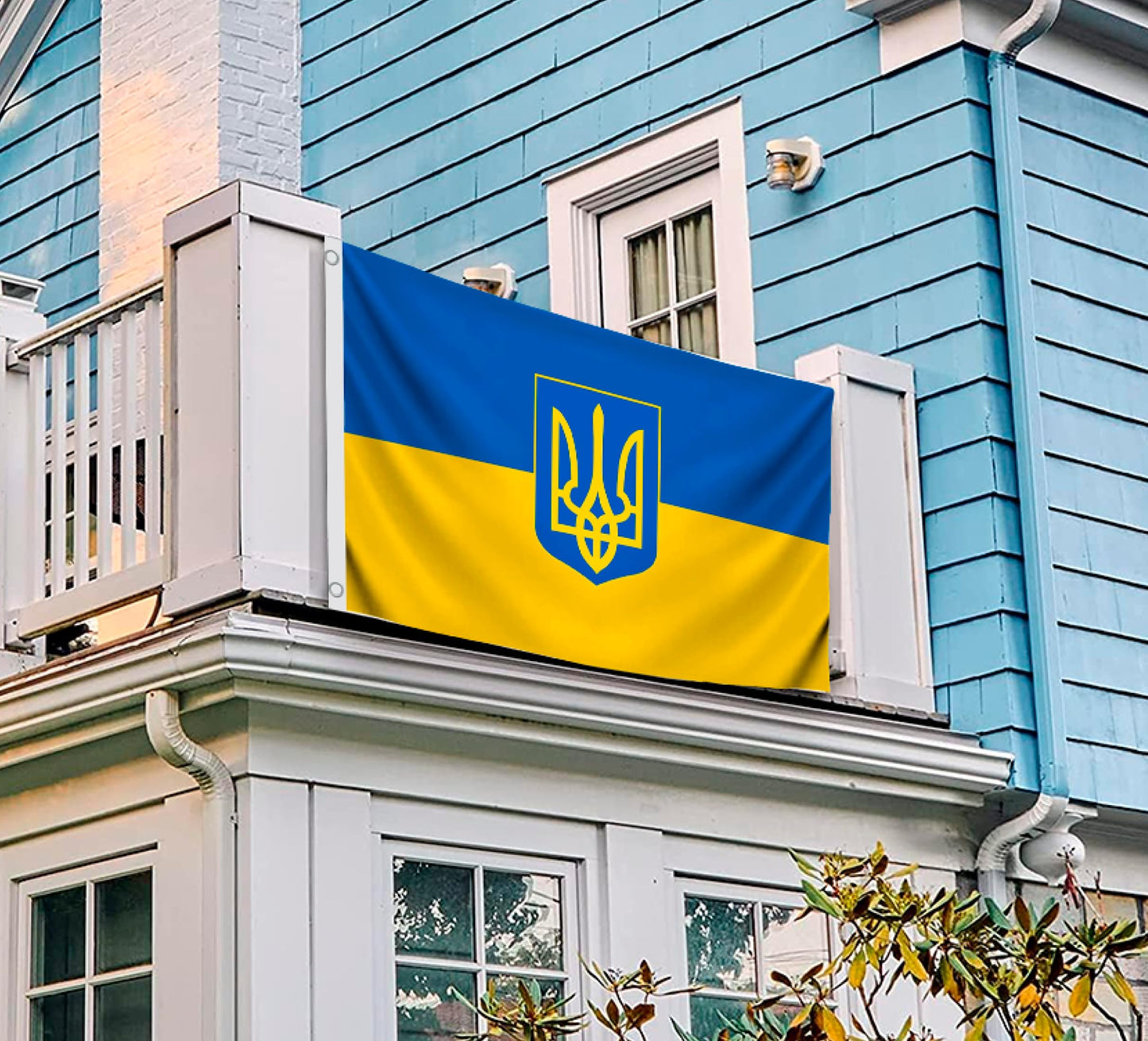 3x5 Feet Ukrainian Coat of Arms Single Sided Flag with Two Brass Grommets - Polyester Country Flag for Indoor or Outdoor. Ukraine Flags for House Yard