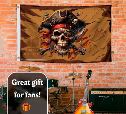 3x5 Feet Pirate Skull Flag with Two Brass Grommets - Pirat Flags Skull and Crossbones for Garden Yard Lawn Patio House - Yard Porch Patio Banner Flags