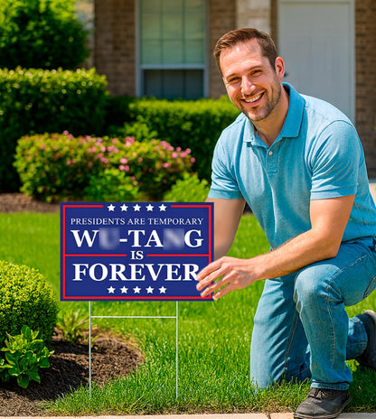 12x17.95 Inches Forever Presidents are Temporary Sign with Metal Stakes - President Plastic Outdoor Yard Signs - American Presidents is Forever