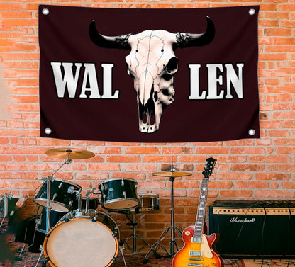 3x5 Ft American Singer Polyester Flag with Four Brass Grommets - Aesthetic Album Covers Wall Music Posters for Bedroom - Bull Skull Tapestry Funny