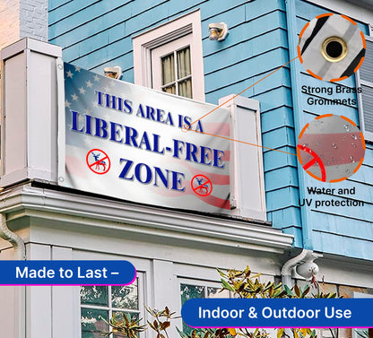 3x5 Feet This Area Is a Liberal Free Zone Flag - Equipped with 2 Grommets - Durable And Fade Resistant - Single Sided Flags Polyester for Yard Garden