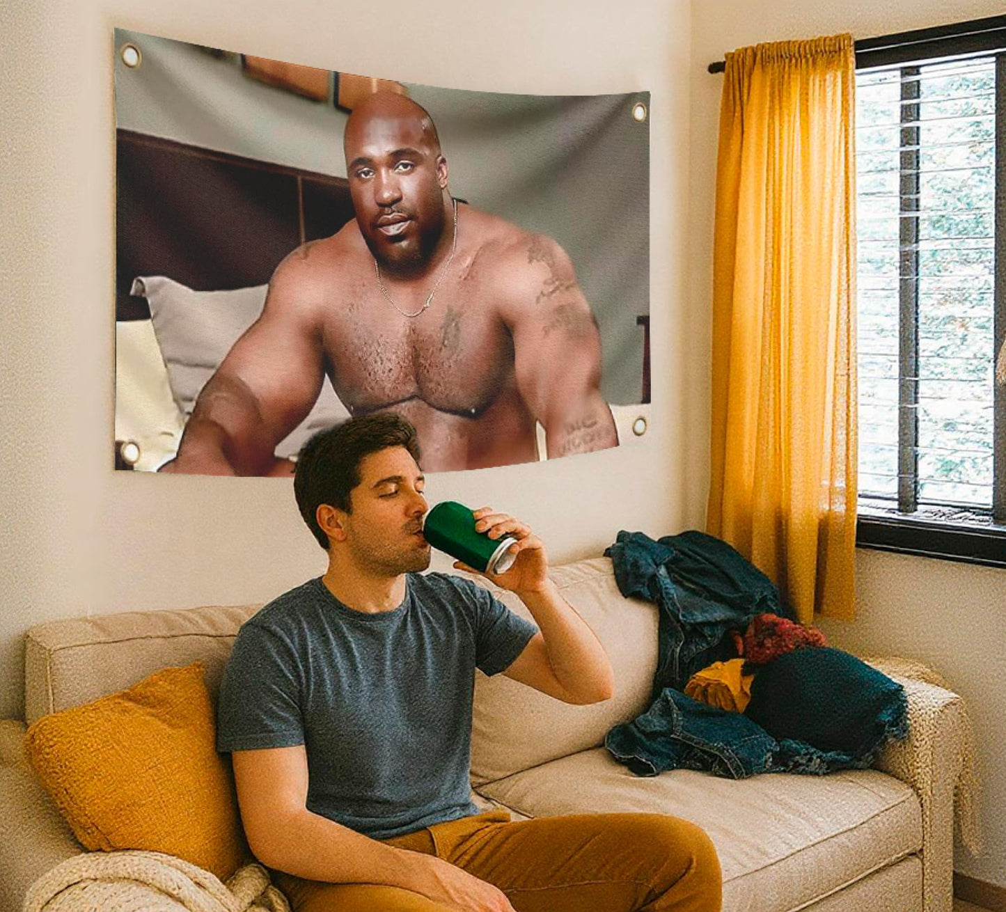3x5 Ft Funny Meme Single Sided Tapestry OG Mudbone Polyester Flag with 4 Grommets - Boys Girls Dorm Decor - Gym Goblet or Dorm Rooms Banners