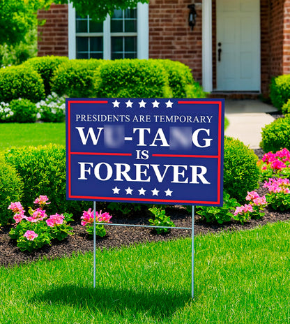 12x17.95 Inches Forever Presidents are Temporary Sign with Metal Stakes - President Plastic Outdoor Yard Signs - American Presidents is Forever