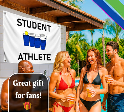 3x5 Feet Student Athlete College Polyester Flag - Dorm Room Banner Indoor and Outdoor with 4 Grommets - College Dorm Room Frat Wall Outdoor Hanging