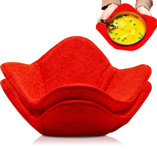 ULVEOL Set of 2 Red Microwave Hot Pads - Pot Holders
