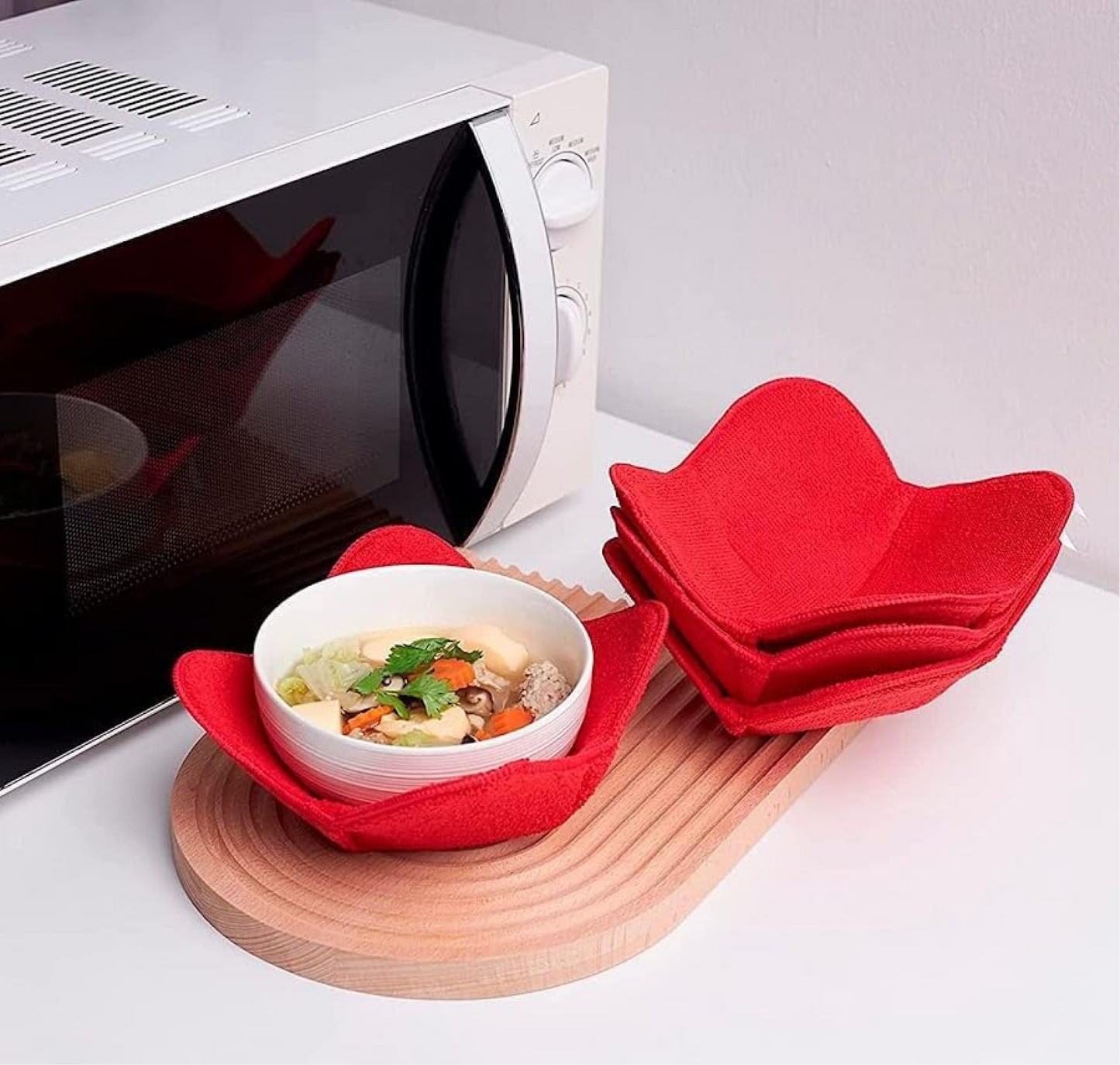 ULVEOL Set of 2 Red Microwave Hot Pads - Pot Holders
