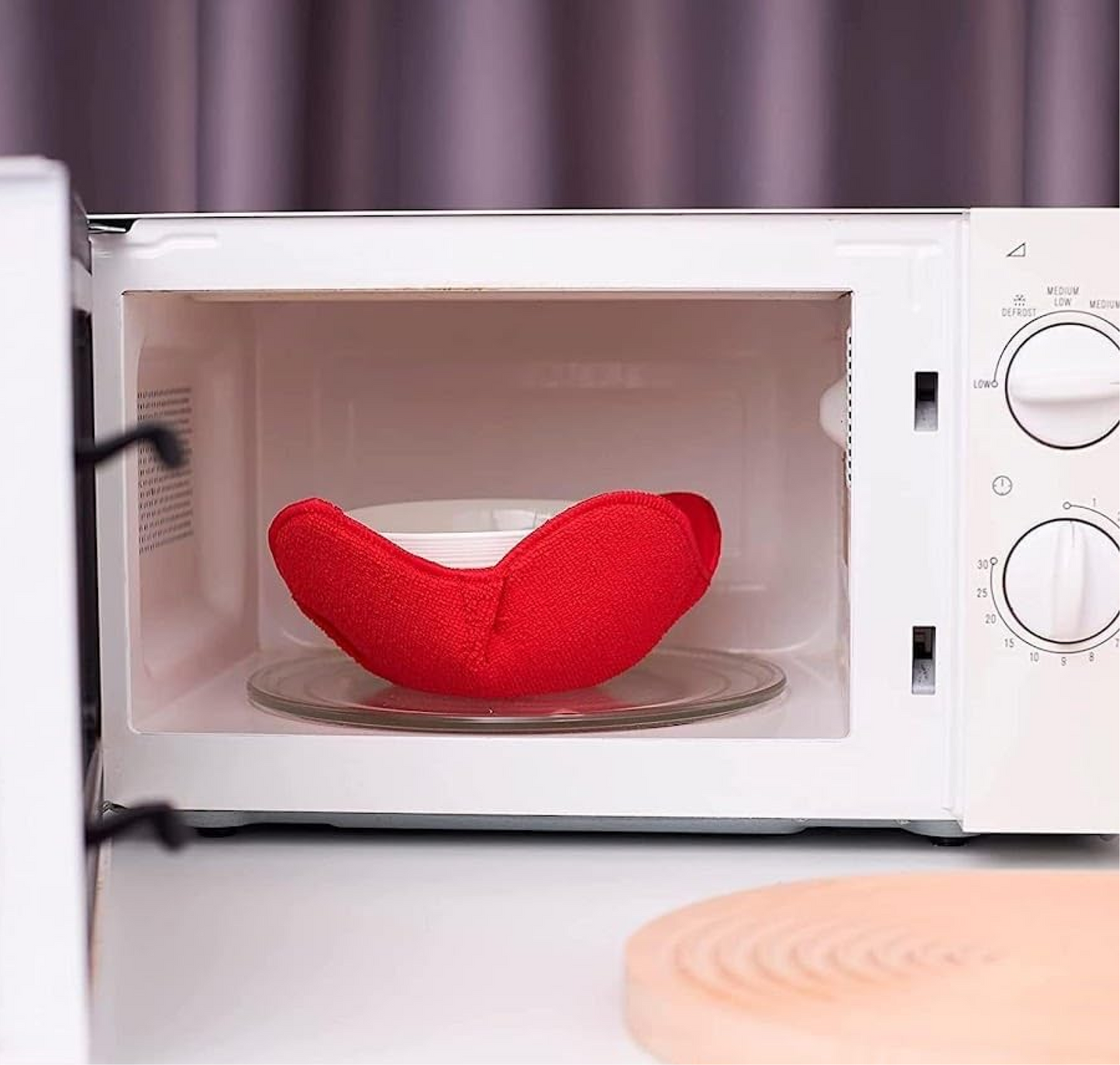 ULVEOL Set of 2 Red Microwave Hot Pads - Pot Holders