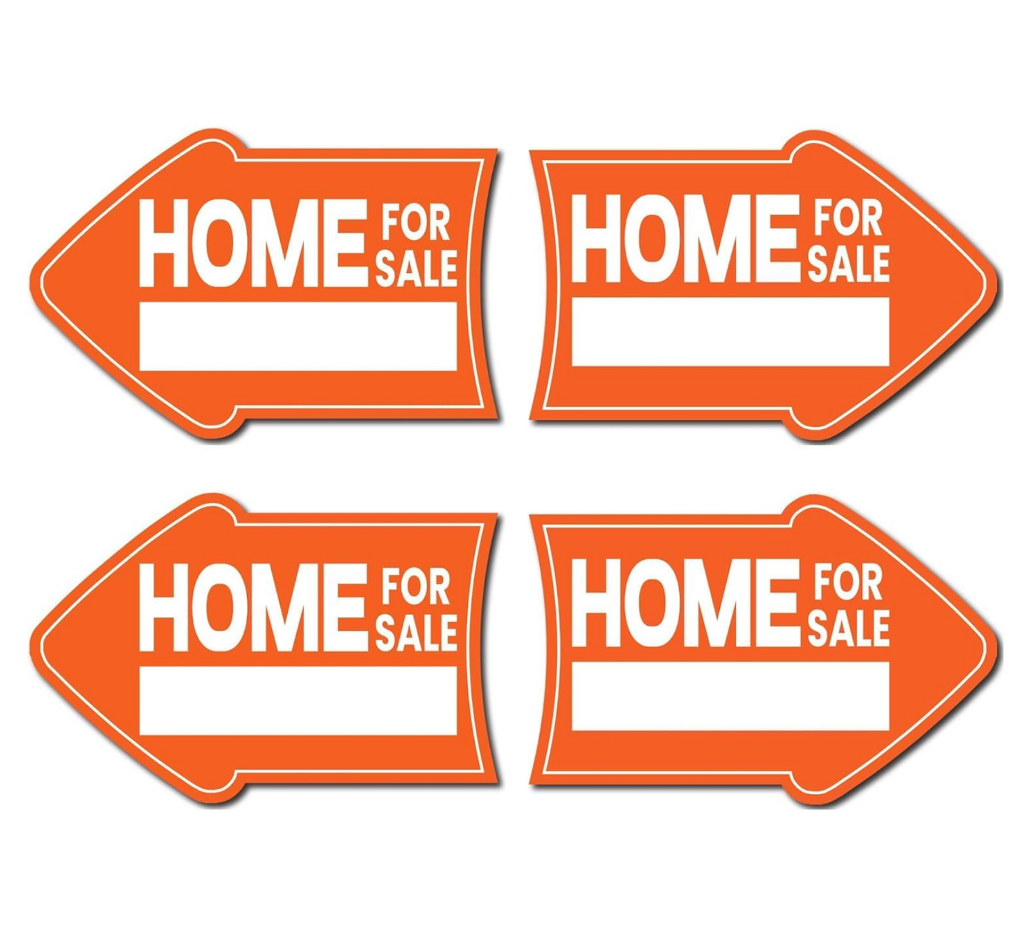 Pack of 4 Home for Sale Sign with Stakes - 12x8 inch Double Sided Home for Sale by Owner Yard Sign